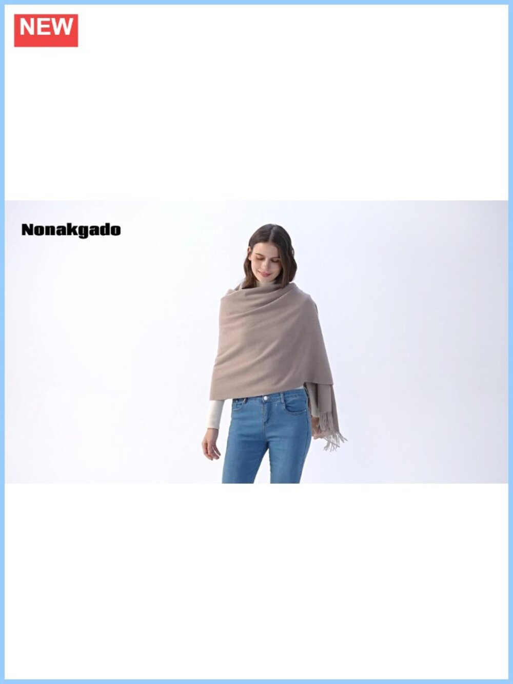 Wool Blend Thick Warm Pashmina Shawl Scarf for Evening Dresses - Picture 6 of 6